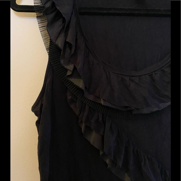 Style & Co - Black Ruffle Neckline Detail Tank Top (Size: Medium) - Picture 5 of 7